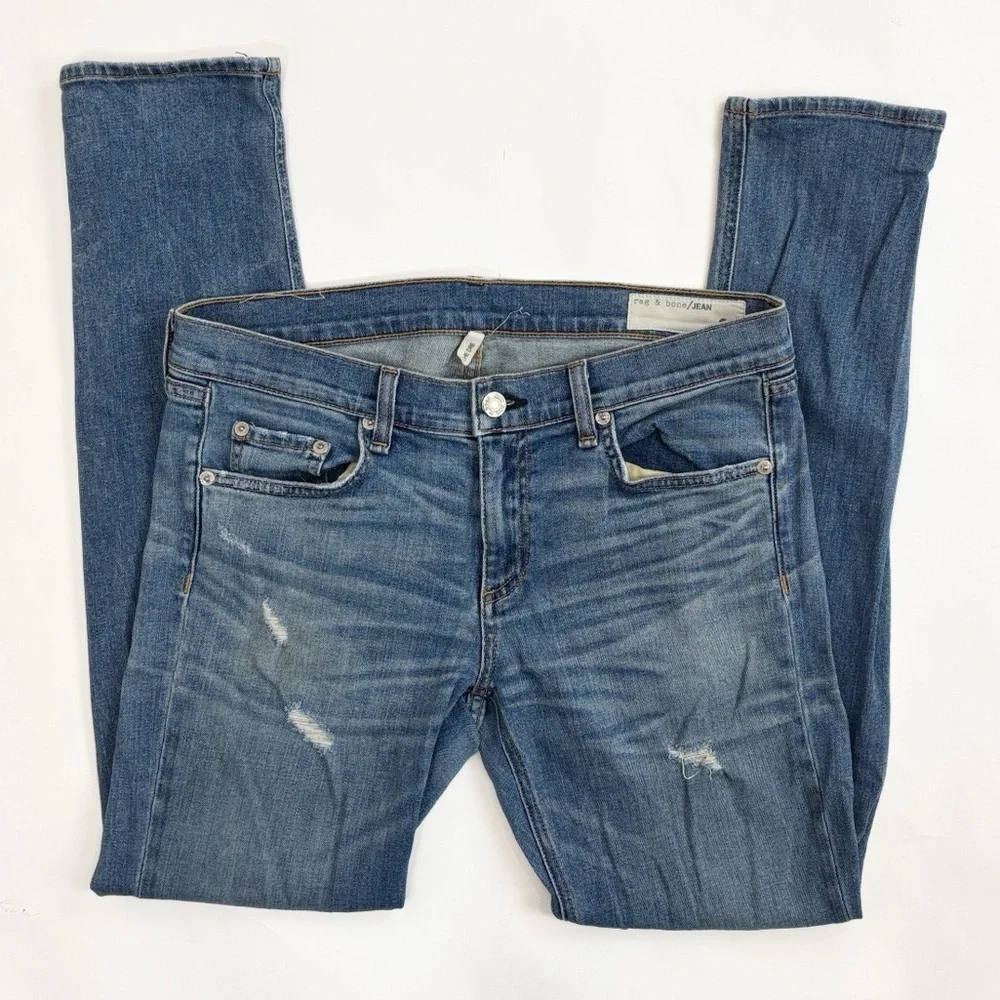 Rag & Bone The Dre Armitage Classic Skinny Leg Blue Jeans